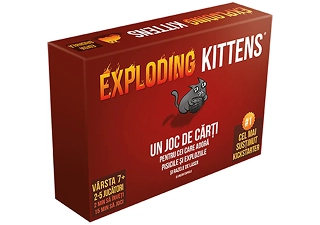Exploding Kittens to zabawna gra planszowa w pudełku z rysunkami kotów, dynamiczną rozgrywką polegającą na eliminacji za pomocą kart akcji i nieprzewidywalnych zwrotów akcji.